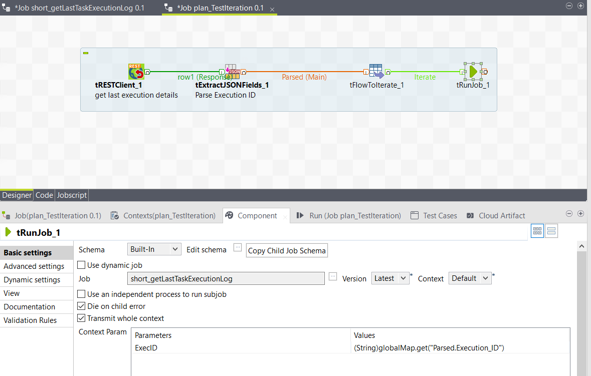 API Job for customer logs