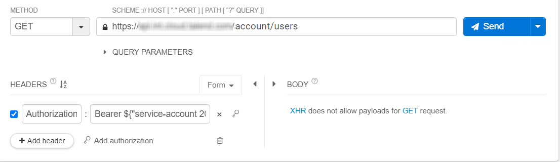 service account to get users