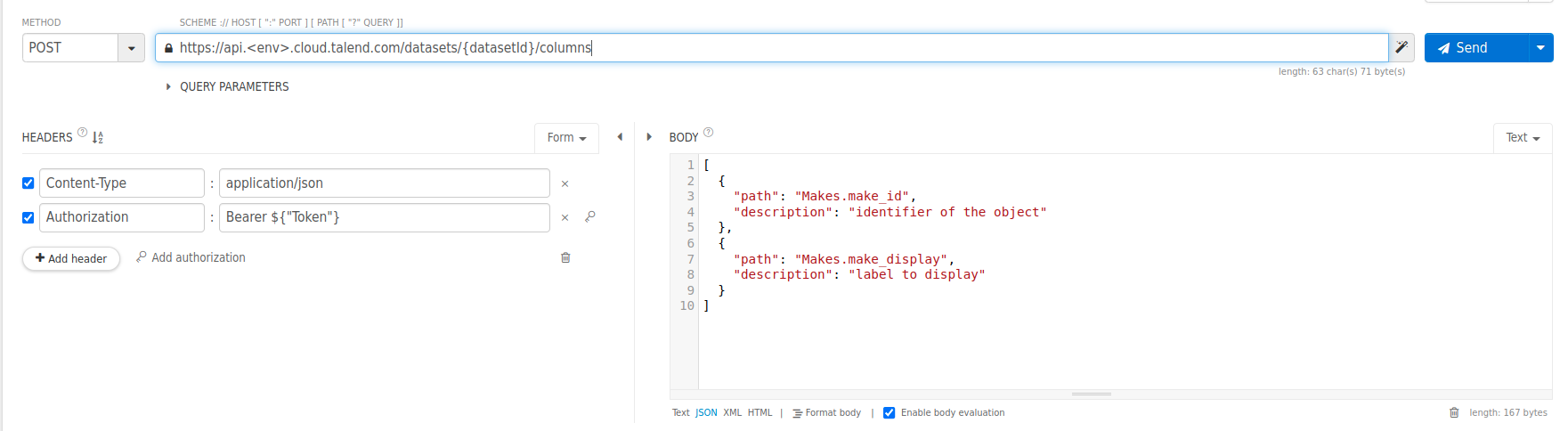 Update descriptions for a dataset